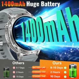 LIGE 2026 Military 1400mAh Battery Smart Watch Men Outdoor Flashlight IP68 Waterproof Heart Rate Bluetooth Call Sports Bracelets