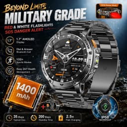 2026 New Military Outdoor Smart Watch Men 10ATM Waterproof Diving Heart Rate Monitor LED Flashlight Bluetooth Call Fitness Watch