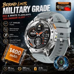 2026 New Military Outdoor Smart Watch Men 10ATM Waterproof Diving Heart Rate Monitor LED Flashlight Bluetooth Call Fitness Watch