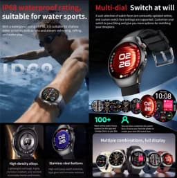 2026 New ECG Smart Watch Body Analysis Blood Oxygen Uric Acid Fatigue Detection Micro-Physical Examination Sapphire Smartwatches
