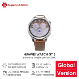 Global Version HUAWEI WATCH GT 5 Smartwatch AMOLED Screen 41mm/46mm Buit-in Map Replay Message Compatible with iOS and Android