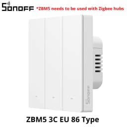 SONOFF ZBM5 Zigbee Smart Wall Switch UK/EU Type Detach Relay Mode Applicable to Both No Neutral & With Neutral Wire 1 /2/3 Gang