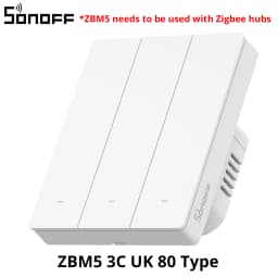 SONOFF ZBM5 Zigbee Smart Wall Switch UK/EU Type Detach Relay Mode Applicable to Both No Neutral & With Neutral Wire 1 /2/3 Gang
