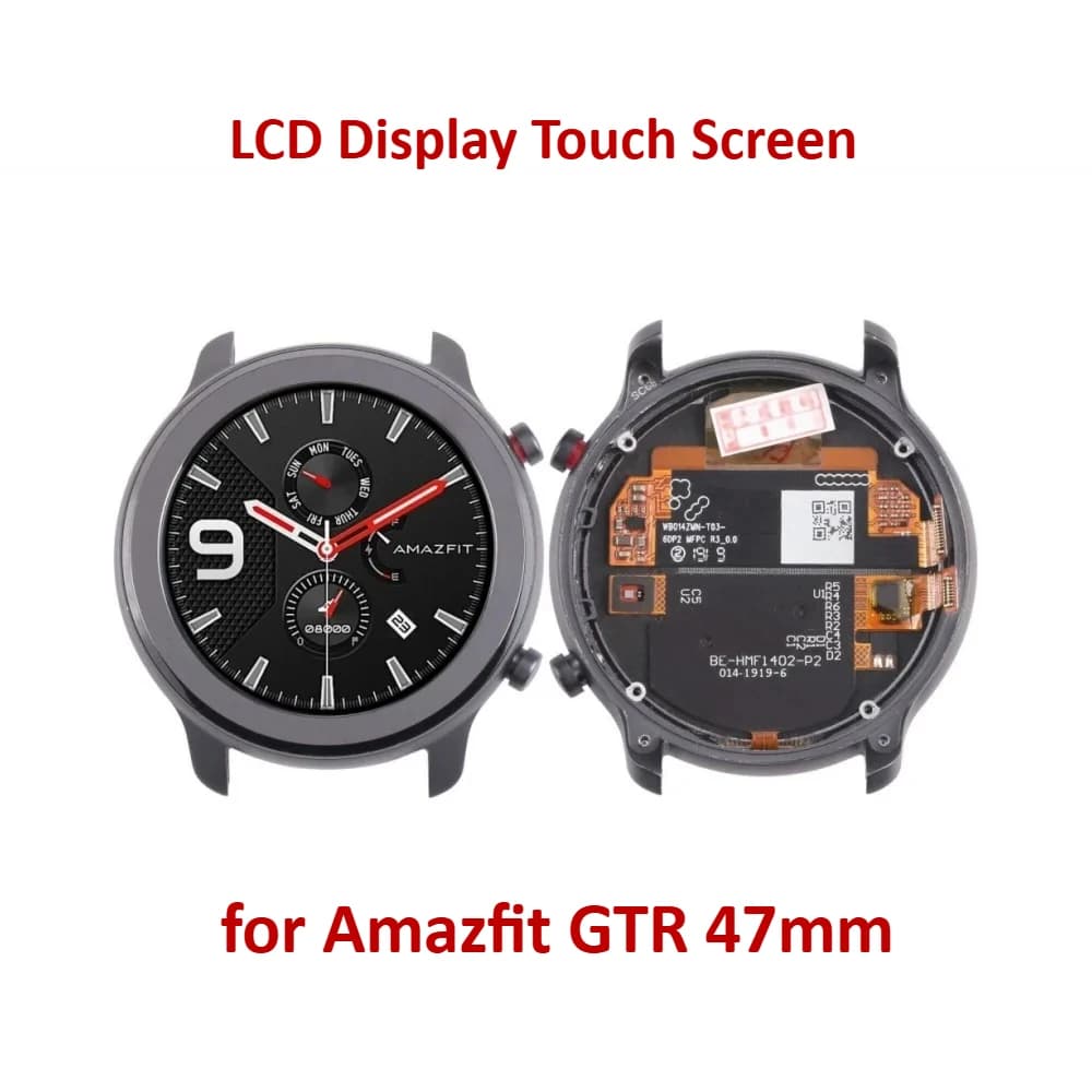 AMOLED LCD Display Touch Screen for Huami Amazfit GTR 47mm A1901 A1902 Digitizer Assembly with Frame Repair Replacement Parts