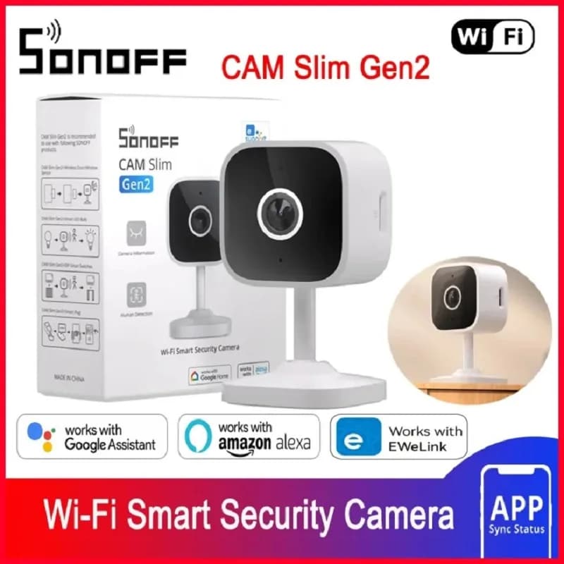 SONOFF CAM Slim Gen2 Easy Micro WiFi 1080P Human Motion Detection Remote Monitoring Lightweight Camera with Google Alexa APP