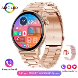 For IOS Android Real AMOLED Smart Watch Women 1.43 inch GPS Sport Screen Always Display NFC Bluetooth Call Smartwatch 2024