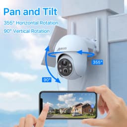 ANRAN Solar Camera 5MP Outdoor PTZ Wireless Wifi Battery Camera Security Cameras Home Protection PIR Detect Night Color Vision