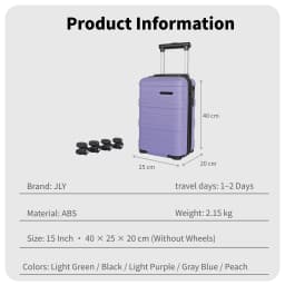 Ryanair 40x25x20 Cabin Suitcase with Detachable Wheels, Underseat Carry On Luggage, Airline Approved Cabin Bag for EasyJet & Wizz Air