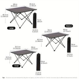 Folding Table, Indoor Outdoor Heavy Duty Portable Folding Square Aluminum Dining Table with Storage Bag for Picnic, Camping