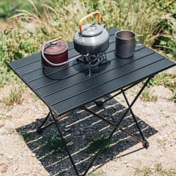 Folding Table, Indoor Outdoor Heavy Duty Portable Folding Square Aluminum Dining Table with Storage Bag for Picnic, Camping
