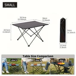 Folding Table, Indoor Outdoor Heavy Duty Portable Folding Square Aluminum Dining Table with Storage Bag for Picnic, Camping