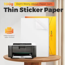 HTVRONT Premium Printable Vinyl Sticker Paper for Inkjet Printer -100 Sheets 100g Matte White Waterproof, Dries Quickly-Standard