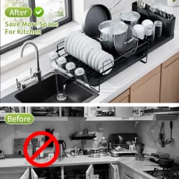 Dish Drying Rack, Expandable Dish Racks for Kitchen Counter,18.7" to 26.69" Extendable Multifunctional Extra Large Dish