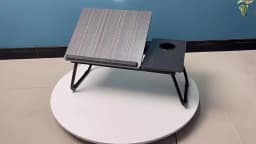 Folding Desk Laptop Table for Bed and Sofa Laptop Desk 5-Level Height Adjustment+Cup Holder Multifunction Table for Home Office