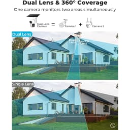 2.5K Outdoor Solar Security WIFI Camera AOV 24/7, Dual Motion Detection, with SIM, 15600mAh Night Vision for Patio/Garage GENBOL