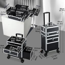 Rolling Makeup Case with Wheels Drawers Large Professional Cosmetology Trolley Case Lockable Travel Cosmetic Storage Train Cases