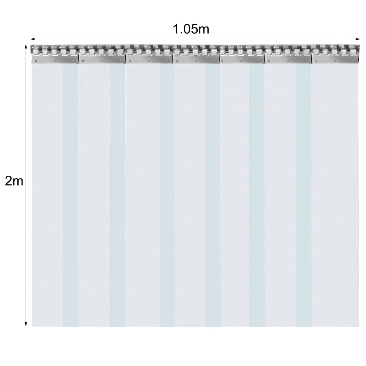 7X PVC Strip Curtain Plastic Soft Freezer Room Door Curtain Kit Hanging 18cm X2m Air-Conditioning Heat Insulation