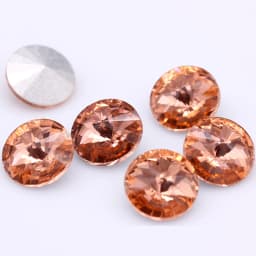 Fantastic 6/8/10/12/14/16/18/25MM Rivoli Cabochons Round Fancy Rhinestone Crystal For Applique Clothing Garment Decoration Bead
