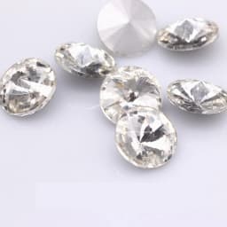 Fantastic 6/8/10/12/14/16/18/25MM Rivoli Cabochons Round Fancy Rhinestone Crystal For Applique Clothing Garment Decoration Bead