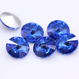 Fantastic 6/8/10/12/14/16/18/25MM Rivoli Cabochons Round Fancy Rhinestone Crystal For Applique Clothing Garment Decoration Bead