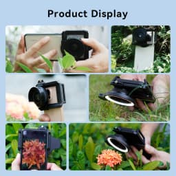 APEXEL 10-20X Zoom Macro Lens HD Micro Phone Camera Lenses with LED Fill Light for iPhone Samsung All Smartphones Eyelash Macro