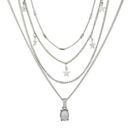 European And American Fashion Classic Beautiful Bohemian Simple Crystal Pentagram Geometric Oval Pendant Multilayer Necklace