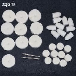 20pc/30pc/50pc Wool Felt Polishing Buffing Round Wheel Grinding Pad 3mm Shank For Dremel Rotary Tool Accessories