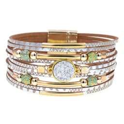 WELLMORE Women Bracelets Bohemia Bracelets Fashion Wrap Bracelet Leather Bracelets for Women Female Jewelry Wholesale