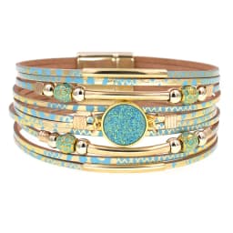 WELLMORE Women Bracelets Bohemia Bracelets Fashion Wrap Bracelet Leather Bracelets for Women Female Jewelry Wholesale