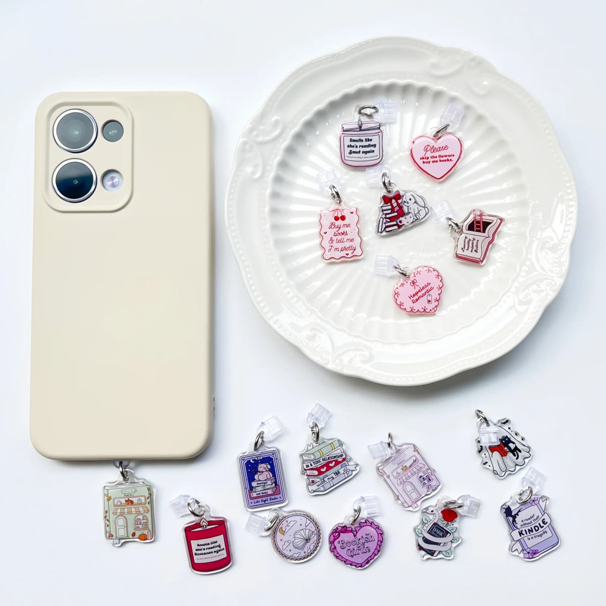 Cartoon Phone Charging Port Dust Plug Cute Acrylic Dustproof Cover for Type C Anti-Lost Phone Dust Plug Kawaii Phone Charm