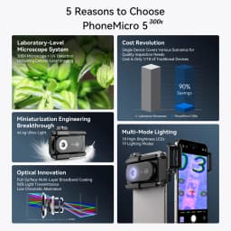 APEXEL Nano Zoom 300X Microscope Lens Mobile Phone Camera Lens Kit Mini Macro Lenses with LED Light for Almost All Smartphones