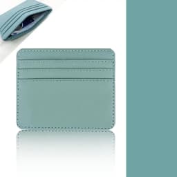 Candy Color PU Leather Card Holder - Multi-Slot Slim Wallet for Credit/ID Cards