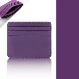 Candy Color PU Leather Card Holder - Multi-Slot Slim Wallet for Credit/ID Cards