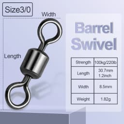 FishTrip Rolling Barrel Swivels 100Pack Fishing Swivels Saltwater Swivels Fishing Tackles Stainless Steel Swivels Black Nickel