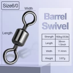 FishTrip Rolling Barrel Swivels 100Pack Fishing Swivels Saltwater Swivels Fishing Tackles Stainless Steel Swivels Black Nickel