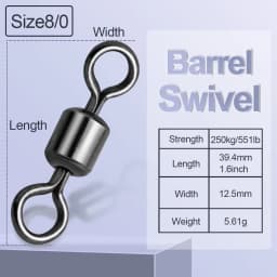 FishTrip Rolling Barrel Swivels 100Pack Fishing Swivels Saltwater Swivels Fishing Tackles Stainless Steel Swivels Black Nickel
