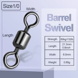 FishTrip Rolling Barrel Swivels 100Pack Fishing Swivels Saltwater Swivels Fishing Tackles Stainless Steel Swivels Black Nickel