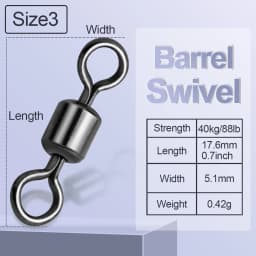 FishTrip Rolling Barrel Swivels 100Pack Fishing Swivels Saltwater Swivels Fishing Tackles Stainless Steel Swivels Black Nickel