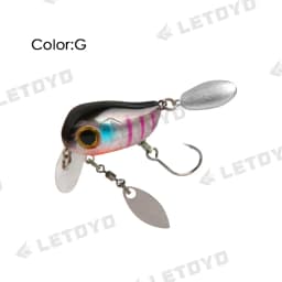 LETOYO Floating Micro Crankbaits 30mm2g Artificial Surface Wake Bait Crank Wobblers with spoon Fishing Lures for Trout Bass