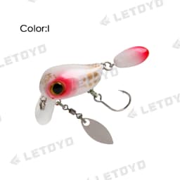 LETOYO Floating Micro Crankbaits 30mm2g Artificial Surface Wake Bait Crank Wobblers with spoon Fishing Lures for Trout Bass