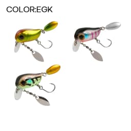 LETOYO Floating Micro Crankbaits 30mm2g Artificial Surface Wake Bait Crank Wobblers with spoon Fishing Lures for Trout Bass