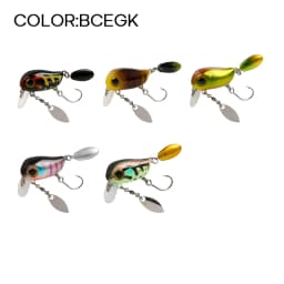 LETOYO Floating Micro Crankbaits 30mm2g Artificial Surface Wake Bait Crank Wobblers with spoon Fishing Lures for Trout Bass