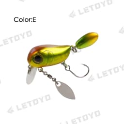 LETOYO Floating Micro Crankbaits 30mm2g Artificial Surface Wake Bait Crank Wobblers with spoon Fishing Lures for Trout Bass