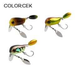 LETOYO Floating Micro Crankbaits 30mm2g Artificial Surface Wake Bait Crank Wobblers with spoon Fishing Lures for Trout Bass