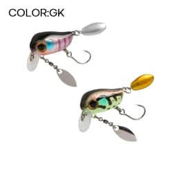 LETOYO Floating Micro Crankbaits 30mm2g Artificial Surface Wake Bait Crank Wobblers with spoon Fishing Lures for Trout Bass