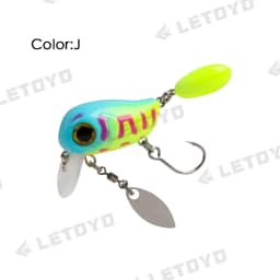 LETOYO Floating Micro Crankbaits 30mm2g Artificial Surface Wake Bait Crank Wobblers with spoon Fishing Lures for Trout Bass