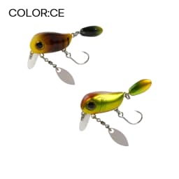 LETOYO Floating Micro Crankbaits 30mm2g Artificial Surface Wake Bait Crank Wobblers with spoon Fishing Lures for Trout Bass