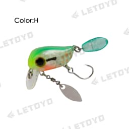 LETOYO Floating Micro Crankbaits 30mm2g Artificial Surface Wake Bait Crank Wobblers with spoon Fishing Lures for Trout Bass