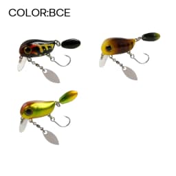 LETOYO Floating Micro Crankbaits 30mm2g Artificial Surface Wake Bait Crank Wobblers with spoon Fishing Lures for Trout Bass