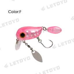 LETOYO Floating Micro Crankbaits 30mm2g Artificial Surface Wake Bait Crank Wobblers with spoon Fishing Lures for Trout Bass